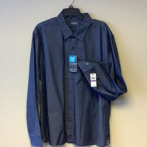 Van Heusen. Never tuck. Slim fit. Long sleeve.